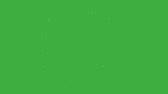 Animation cartoon video loop smoke letter R on green screen background