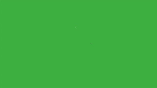 Animation cartoon video loop smoke number 3 on green screen background