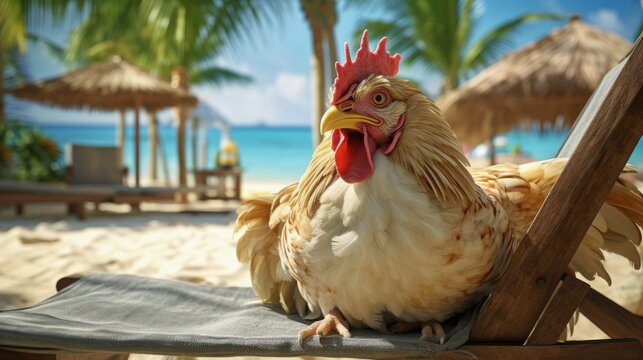 portrait of a realistic happy chicken UHD WALLPAPER
