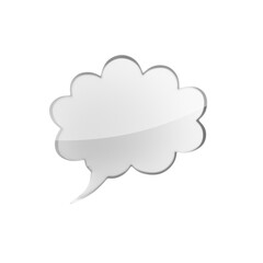 Frosted glass speech bubble, cloud form, communication mockup. 3D Rendering