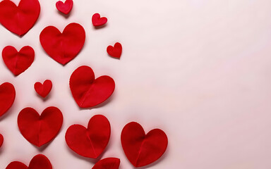 Valentine's day background with hearts and podium. 3d rendering
