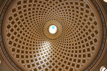 Dome of the Rotunda of Mosta close up, Malta