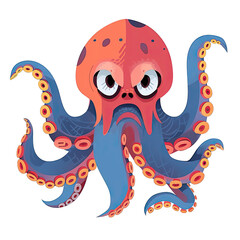 An illustration of the Akkorokamui octopus with a red head