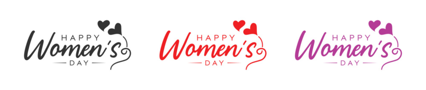 Abstract signature type style happy women's day logo, happy women's day, love logo design