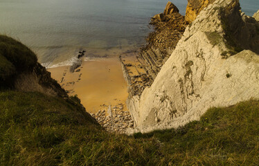 Coastal part of Cantabria in the north of Spain, eroded Costa Quebrada, ie the Broken Coast

