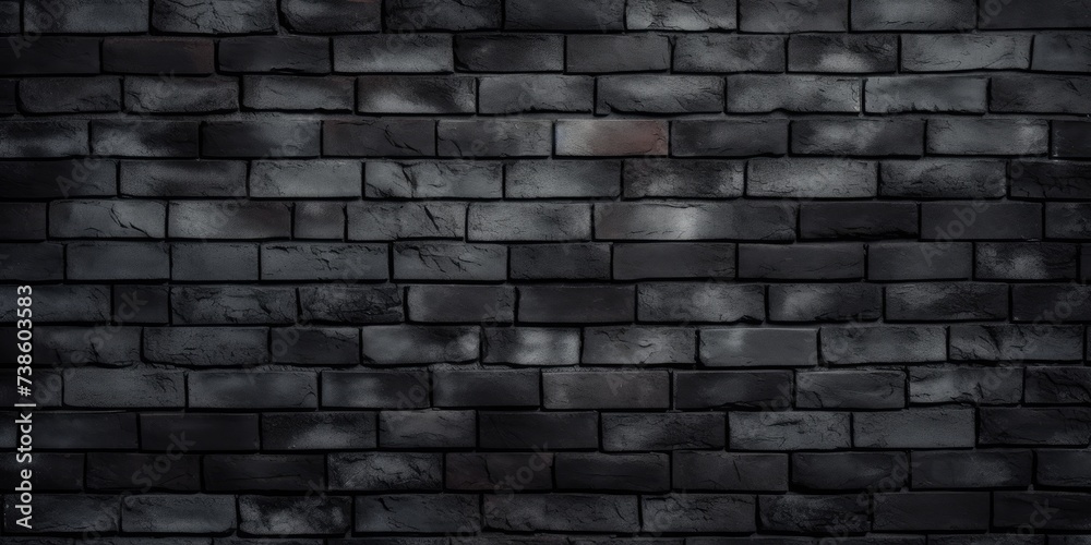 Wall mural brickwork background with black bricks for design.