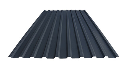 Roof wave ripple profile metal sheet colored wooden texture isolated on white background © Iryna