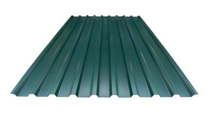 Roof wave ripple profile metal sheet colored wooden texture isolated on white background