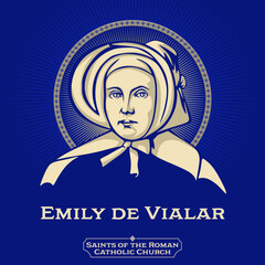 Saints of the Catholic Church. Emily de Vialar (1797-1856) was a French nun who founded the missionary congregation of the Sisters of St. Joseph of the Apparition. - obrazy, fototapety, plakaty