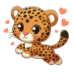 cute funny animal cartoon vector on white background
