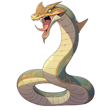An illustration of a apep snake in a ready-to-strike position