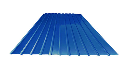 Roof wave ripple profile metal sheet colored wooden texture isolated on white background
