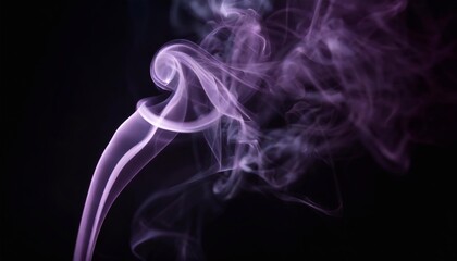 Purple smoke on a black background, abstract background.