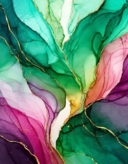 A captivating dance of colors defines this alcohol ink abstract.