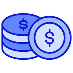 Coins Blue Icon