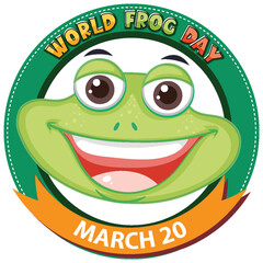 Colorful badge celebrating World Frog Day on March 20