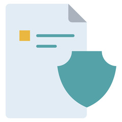 Document and shield Flat Icon