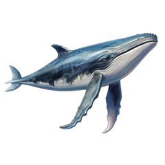 Whale isolated on transparent background