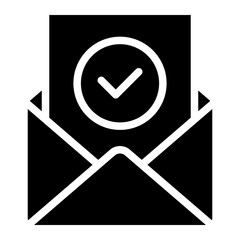 checkmark mail, envelope with checkmark sign icon