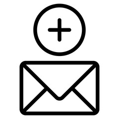 add mail icon, envelope with plus sign icon