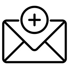 add mail icon, envelope with plus sign icon