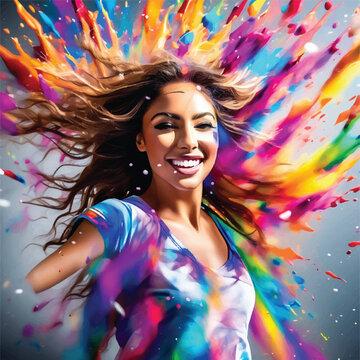 "Holi Festival Essence - Vector Background with Abstract Splashes, Bursting Colors, and Blank Spaces, Inviting Your Imagination to Paint the Celebration", epic royal background, big royal uncropped 