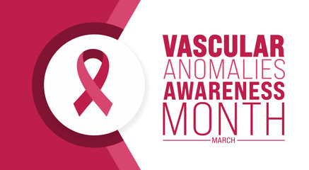 March is Vascular Anomalies Awareness Month background template. Holiday concept. use to background, banner, placard, card, and poster design template with text inscription and standard color. vector
