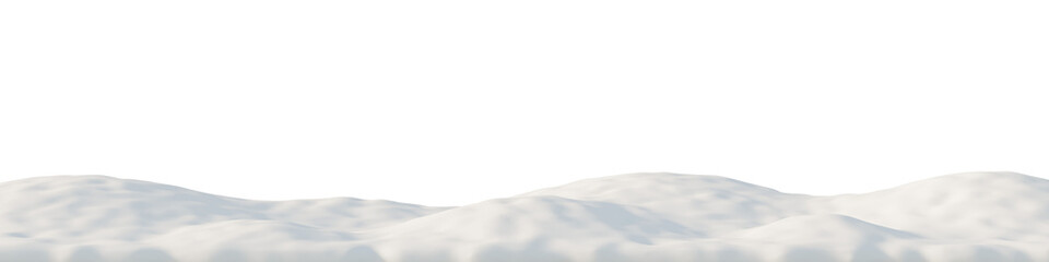 Fototapeta na wymiar Snow-Covered Hills Under a Calm Sky. 3D render.