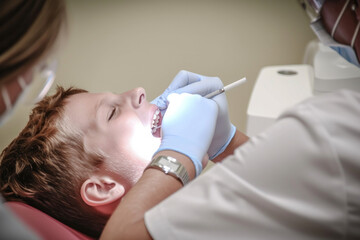 Man Getting Teeth Checked by Dentist