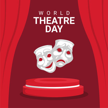 vector world theatre day poster template