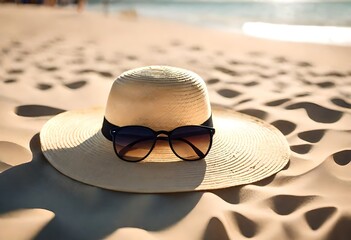 sunglasses on the beach Generated with AI.