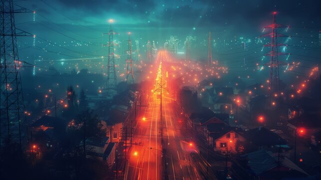 Technological grid lines mapping out the infrastructure of tomorrows internet