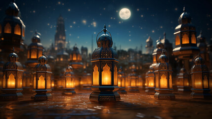 Obraz premium Blessing Ramadan Mubarak Holy Month of Islam 