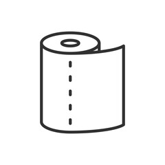 Roll of paper towel, linear icon. Line with editable stroke
