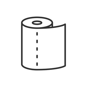 recommend clip art: Roll of paper towel, linear icon. Line with editable stroke