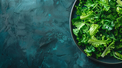 Cybonixxa green food balanced diet plate with green - obrazy, fototapety, plakaty