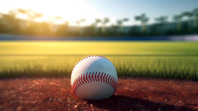 Closeup baseball background with copy space
