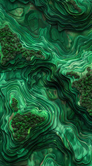 green contour map topview