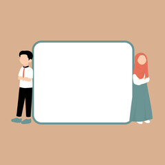 Man and Woman with Banner