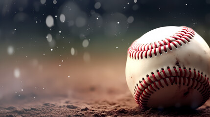 Closeup baseball background with copy space