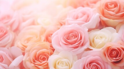 Obraz premium Sweet color roses in soft color and blur style for background