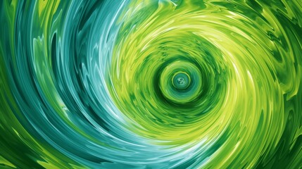 Abstract Green and Blue Swirls Illustration - Earth Day Concept Art.