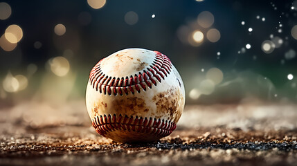 Fototapeta na wymiar Closeup baseball background with copy space