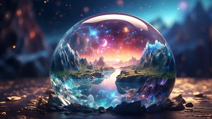 Deurstickers Heelal magic crystal ball
