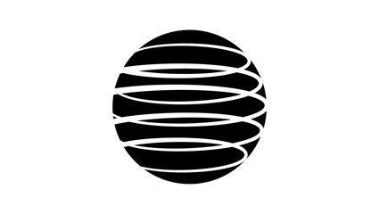 Earth emblem,  black isolated silhouette