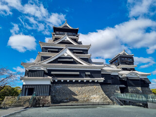 The Famous Landscape vintage building of Kumamoto Castle in Northern Kyushu, Japan.