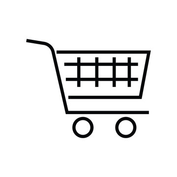 Shopping cart icon set, Full and empty shopping cart symbol, shop and sale, vector illustration design on white artboard.