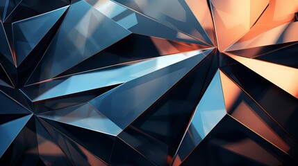 Abstract glass background. 3D render. Polygonal surface