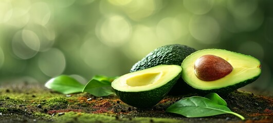 Organic avocado from green plantation - nutritious meal, Generative AI 