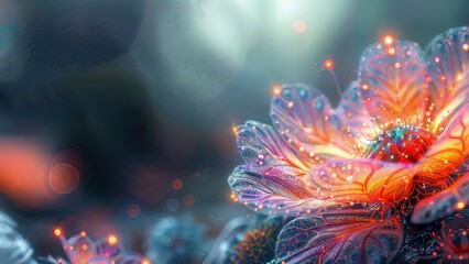 Fairy flower: a stunning 3d render of a colorful and glowing mandelbulb